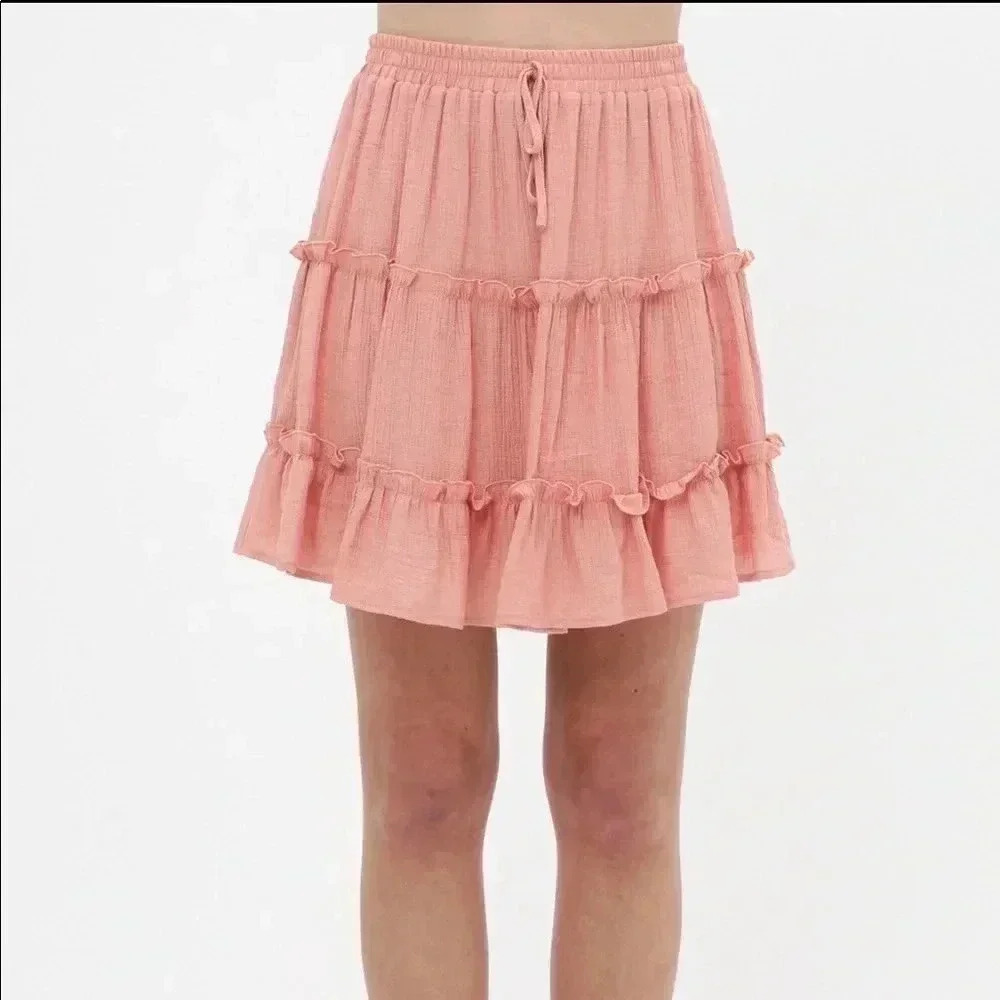 Ruffle peach skirt